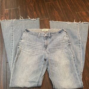 Ariat Light Blue Frayed Wide Leg Jeans